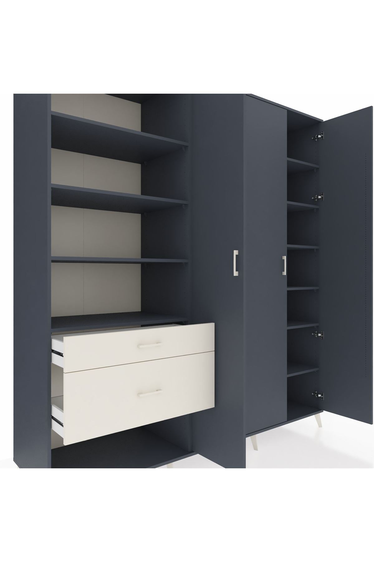 Kronos Dolap 16 Raflı 2 Çekmeceli 3 Kapaklı 220x59x243 - S784M041V16C