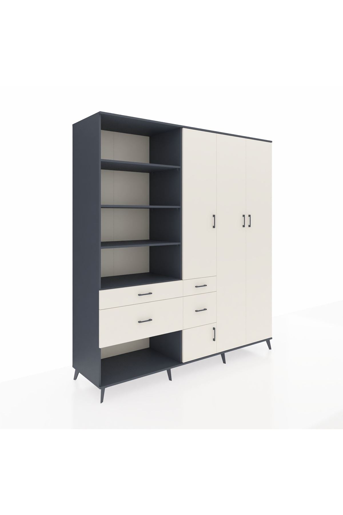 Kronos Dolap 14 Raflı 4 Çekmeceli 4 Kapaklı 220x59x243 - S784M042V13C