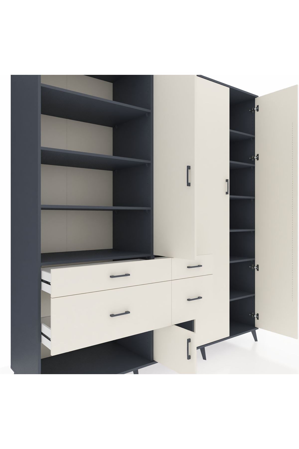 Kronos Dolap 14 Raflı 4 Çekmeceli 4 Kapaklı 220x59x243 - S784M042V13C