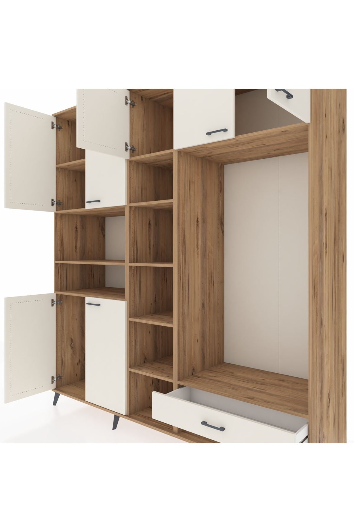 Kronos Dolap 11 Raflı Tek Çekmeceli 7 Kapaklı 220x59x243 - S784M043V22C