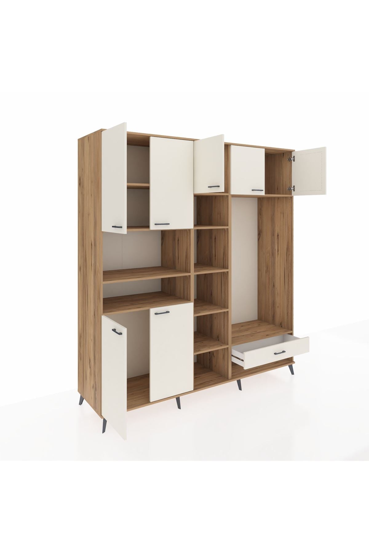 Kronos Dolap 11 Raflı Tek Çekmeceli 7 Kapaklı 220x59x243 - S784M043V22C