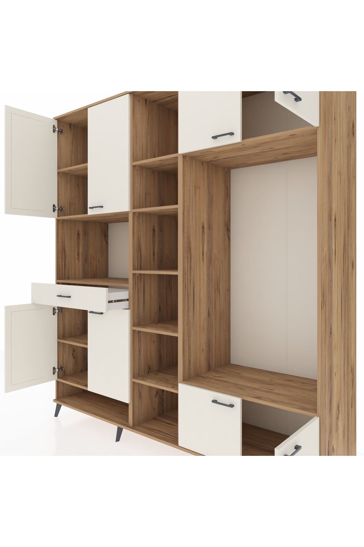 Kronos Dolap 12 Raflı Tek Çekmeceli 8 Kapaklı 220x59x243 - S784M044V22C