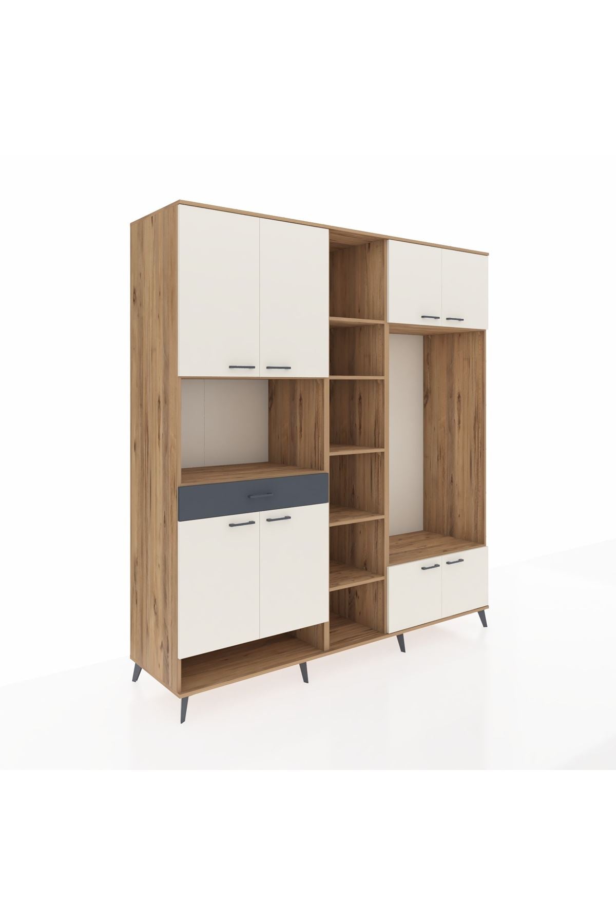 Kronos Dolap 12 Raflı Tek Çekmeceli 8 Kapaklı 220x59x243 - S784M044V23C