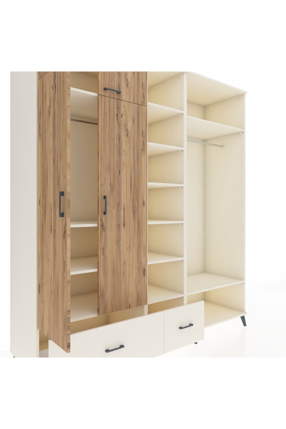Kronos Dolap 12 Raflı 2 Çekmeceli 2 Askılı 220x59x243 - S784M046V01C