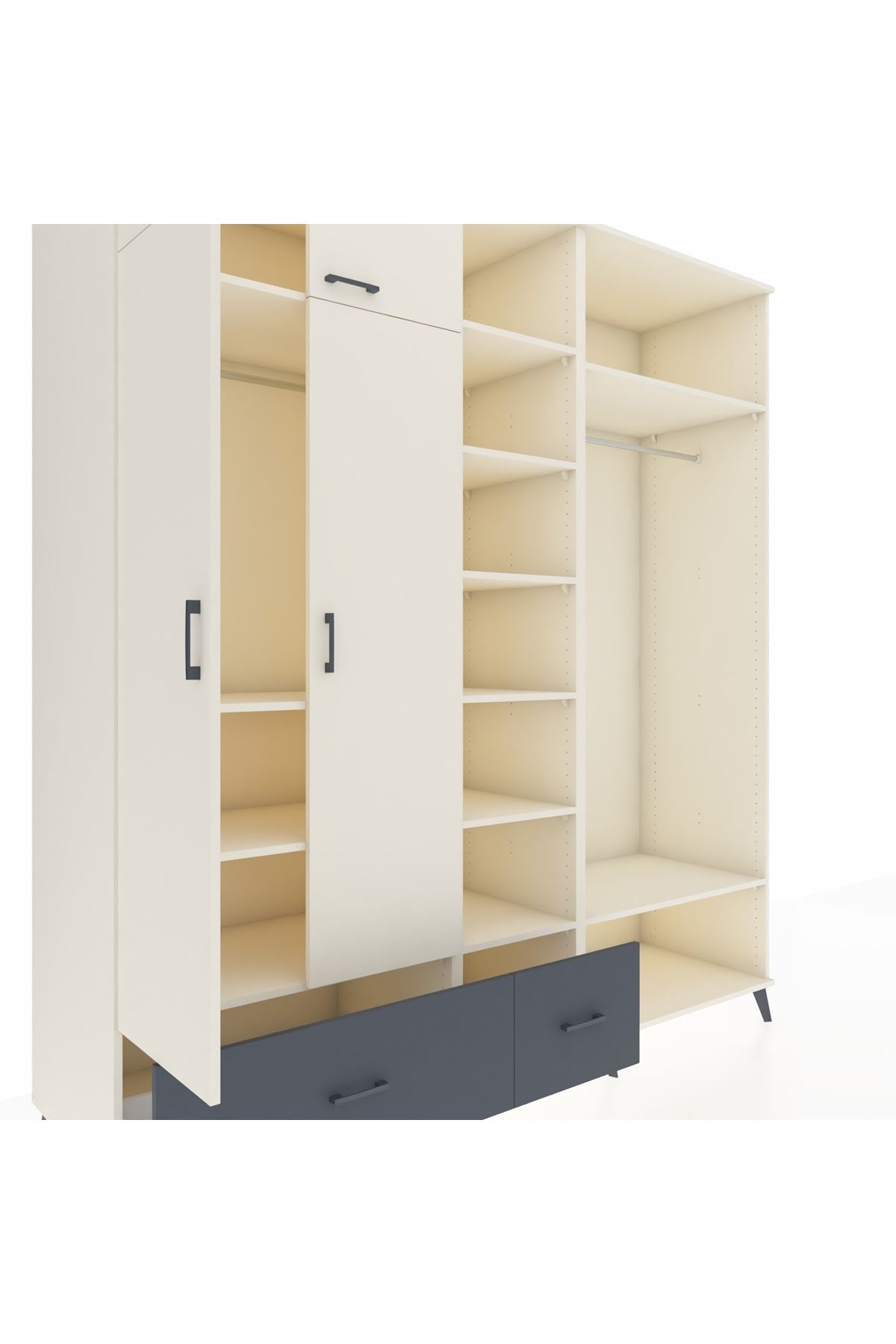 Kronos Dolap 12 Raflı 2 Çekmeceli 2 Askılı 220x59x243 - S784M046V05C