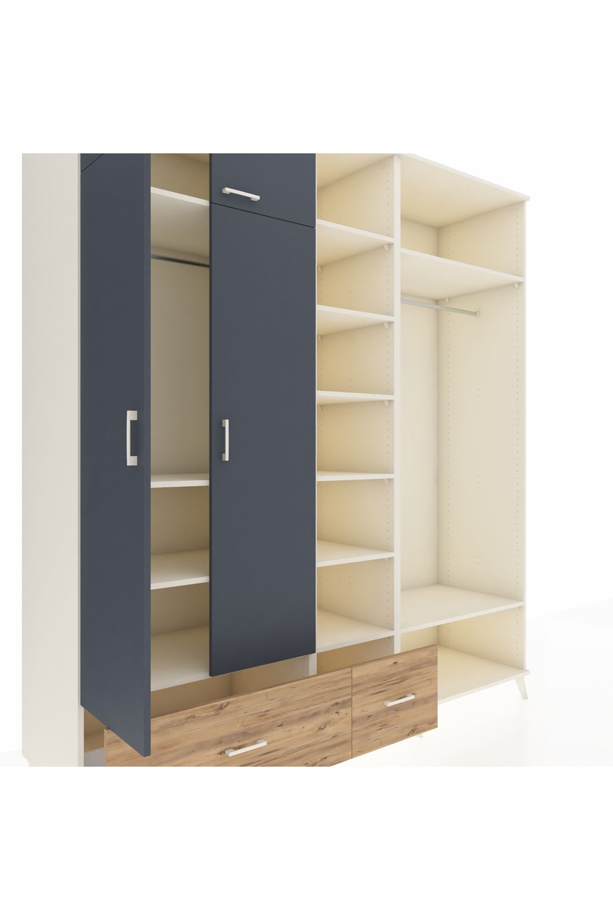 Kronos Dolap 12 Raflı 2 Çekmeceli 2 Askılı 220x59x243 - S784M046V09C