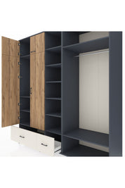 Kronos Dolap 12 Raflı 2 Çekmeceli 2 Askılı 220x59x243 - S784M046V10C