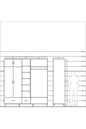 Kronos Dolap 12 Raflı 2 Çekmeceli 2 Askılı 220x59x243 - S784M046V11C