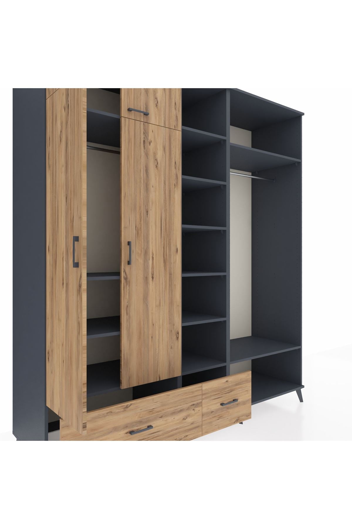 Kronos Dolap 12 Raflı 2 Çekmeceli 2 Askılı 220x59x243 - S784M046V12C