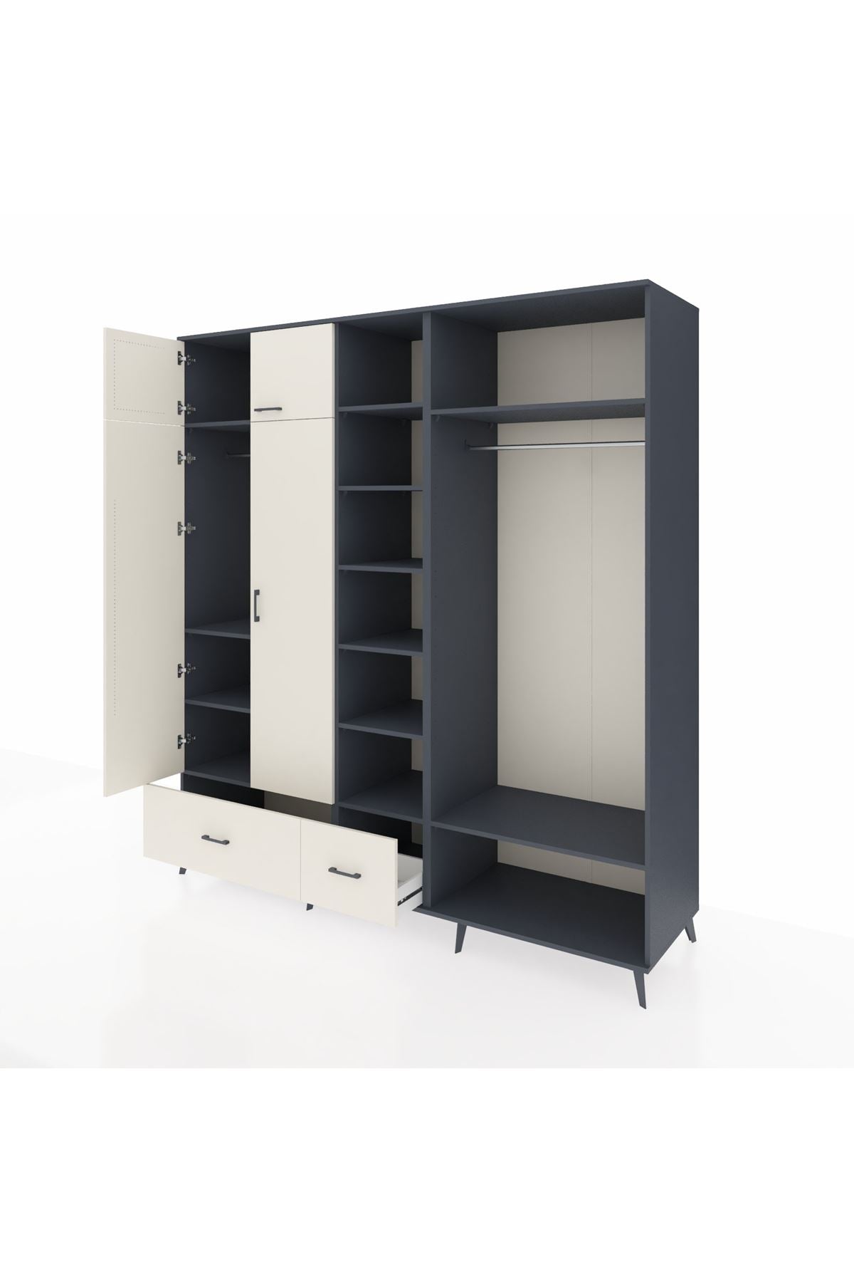 Kronos Dolap 12 Raflı 2 Çekmeceli 2 Askılı 220x59x243 - S784M046V13C