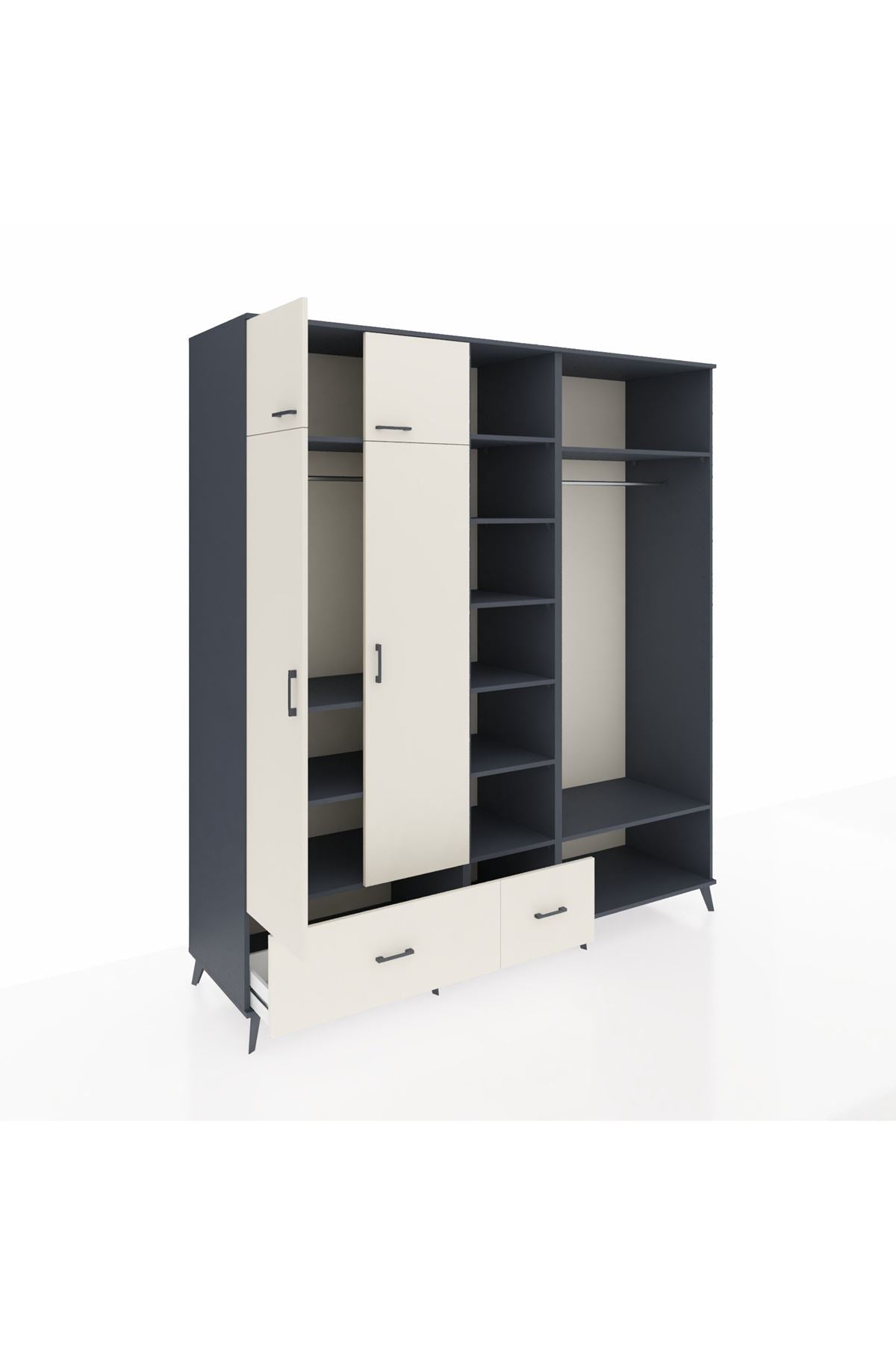 Kronos Dolap 12 Raflı 2 Çekmeceli 2 Askılı 220x59x243 - S784M046V13C