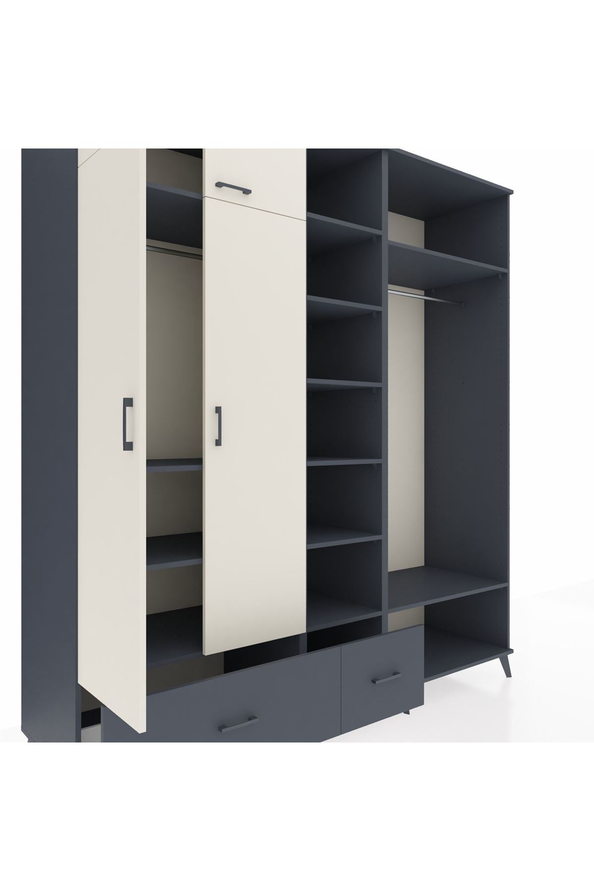 Kronos Dolap 12 Raflı 2 Çekmeceli 2 Askılı 220x59x243 - S784M046V14C