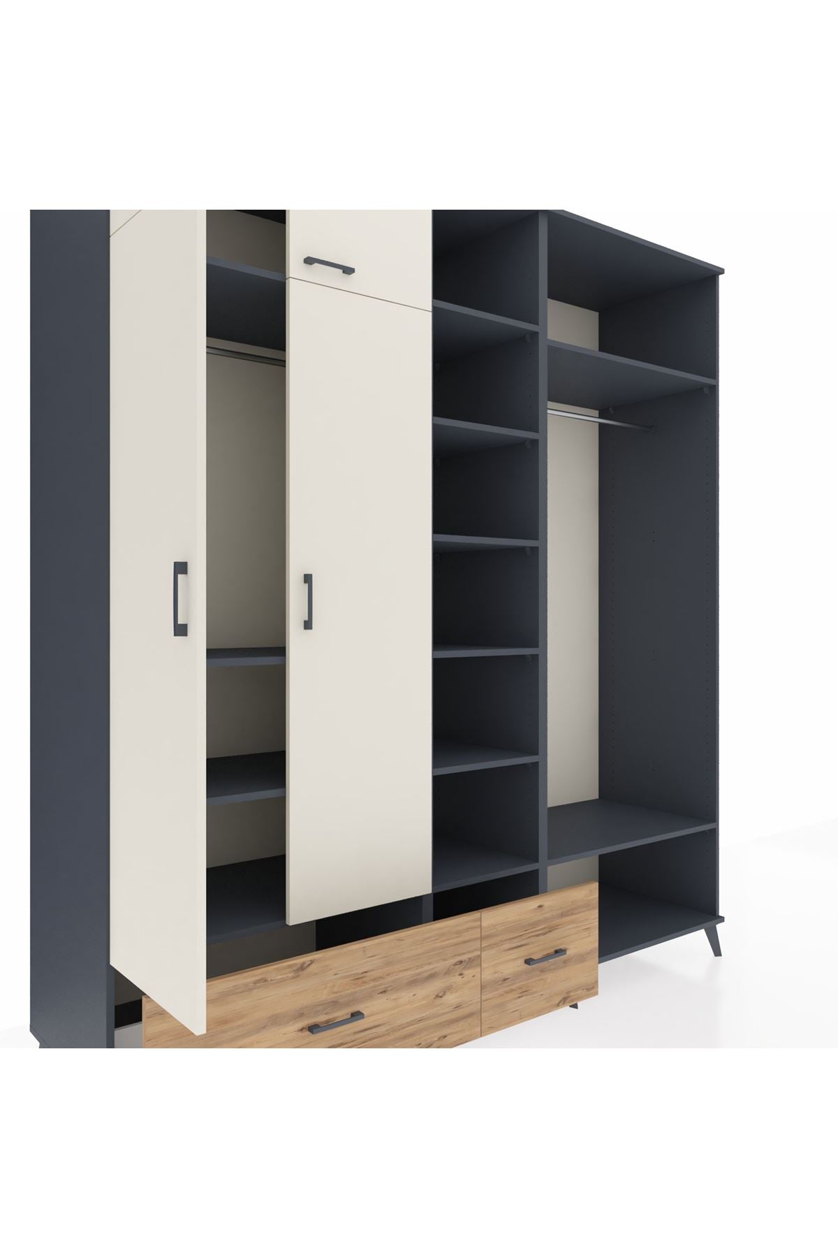 Kronos Dolap 12 Raflı 2 Çekmeceli 2 Askılı 220x59x243 - S784M046V15C