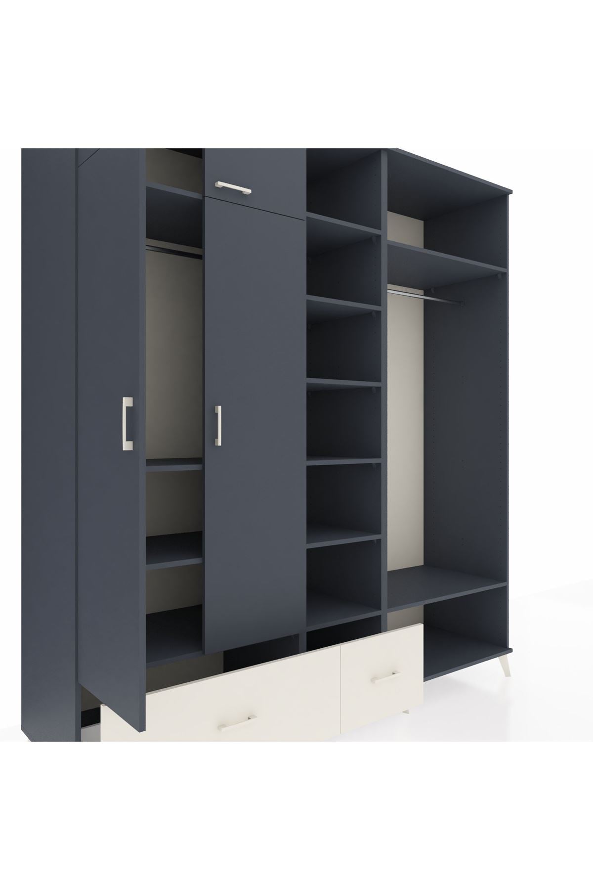 Kronos Dolap 12 Raflı 2 Çekmeceli 2 Askılı 220x59x243 - S784M046V16C