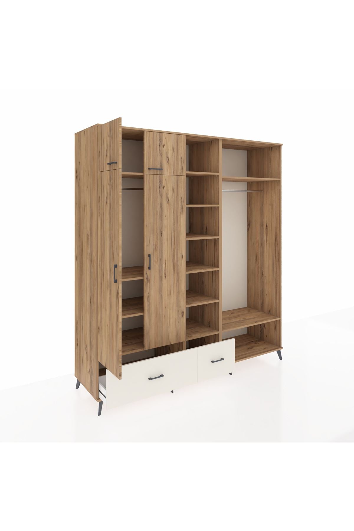 Kronos Dolap 12 Raflı 2 Çekmeceli 2 Askılı 220x59x243 - S784M046V19C