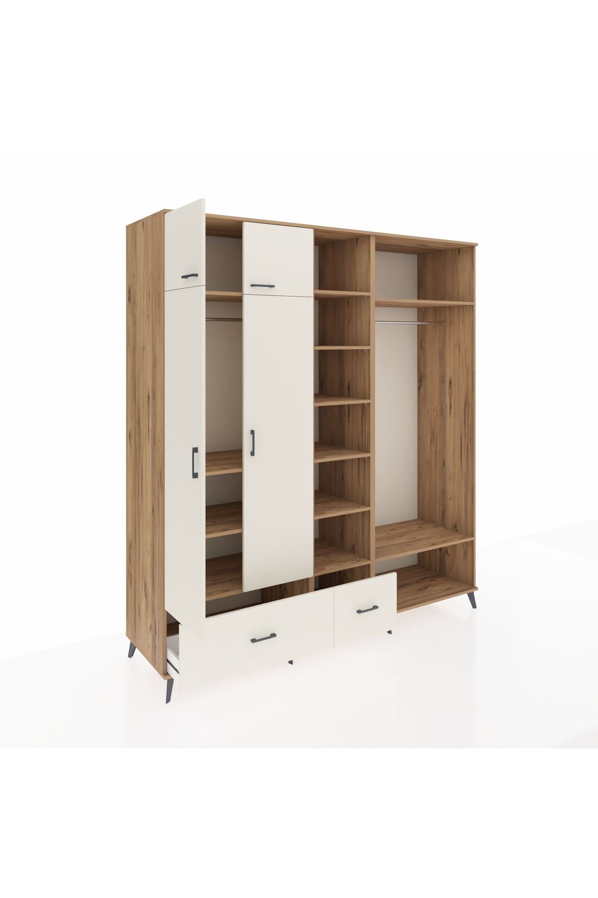 Kronos Dolap 12 Raflı 2 Çekmeceli 2 Askılı 220x59x243 - S784M046V22C
