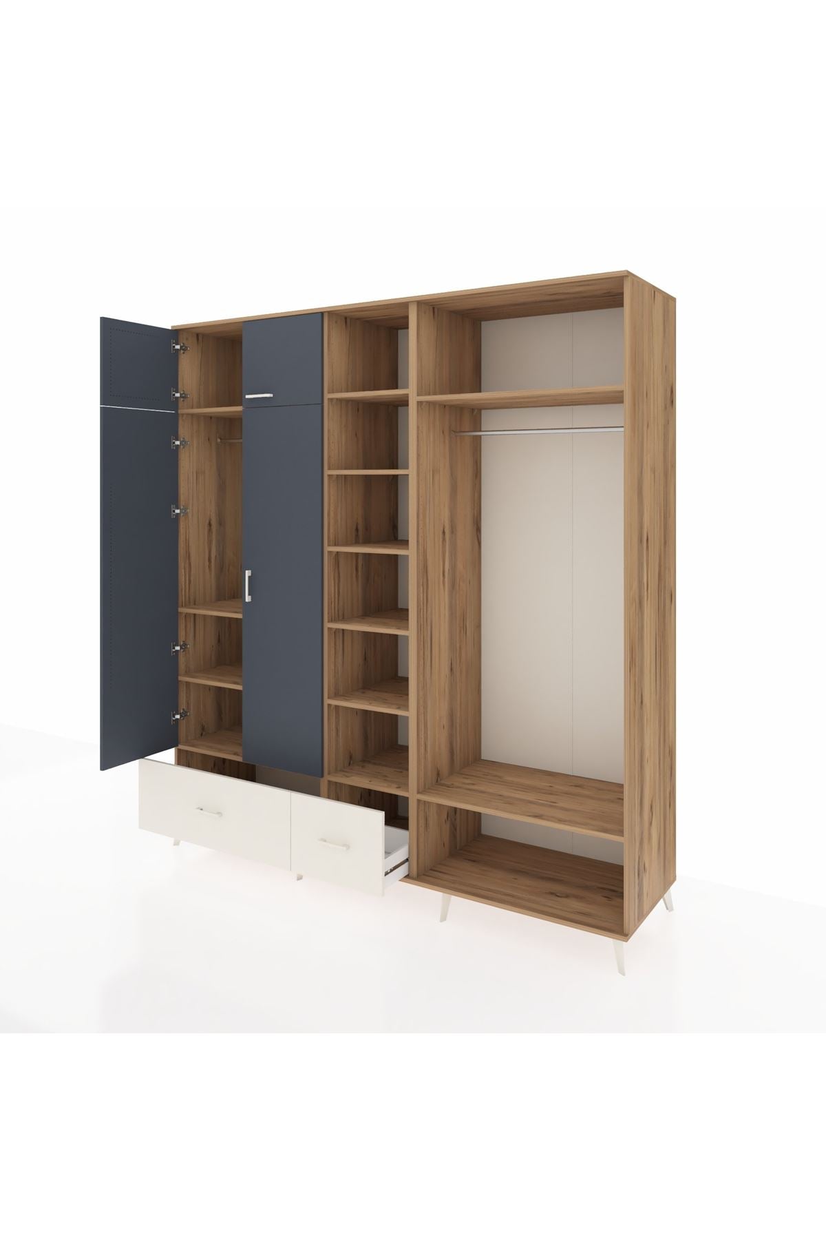 Kronos Dolap 12 Raflı 2 Çekmeceli 2 Askılı 220x59x243 - S784M046V25C