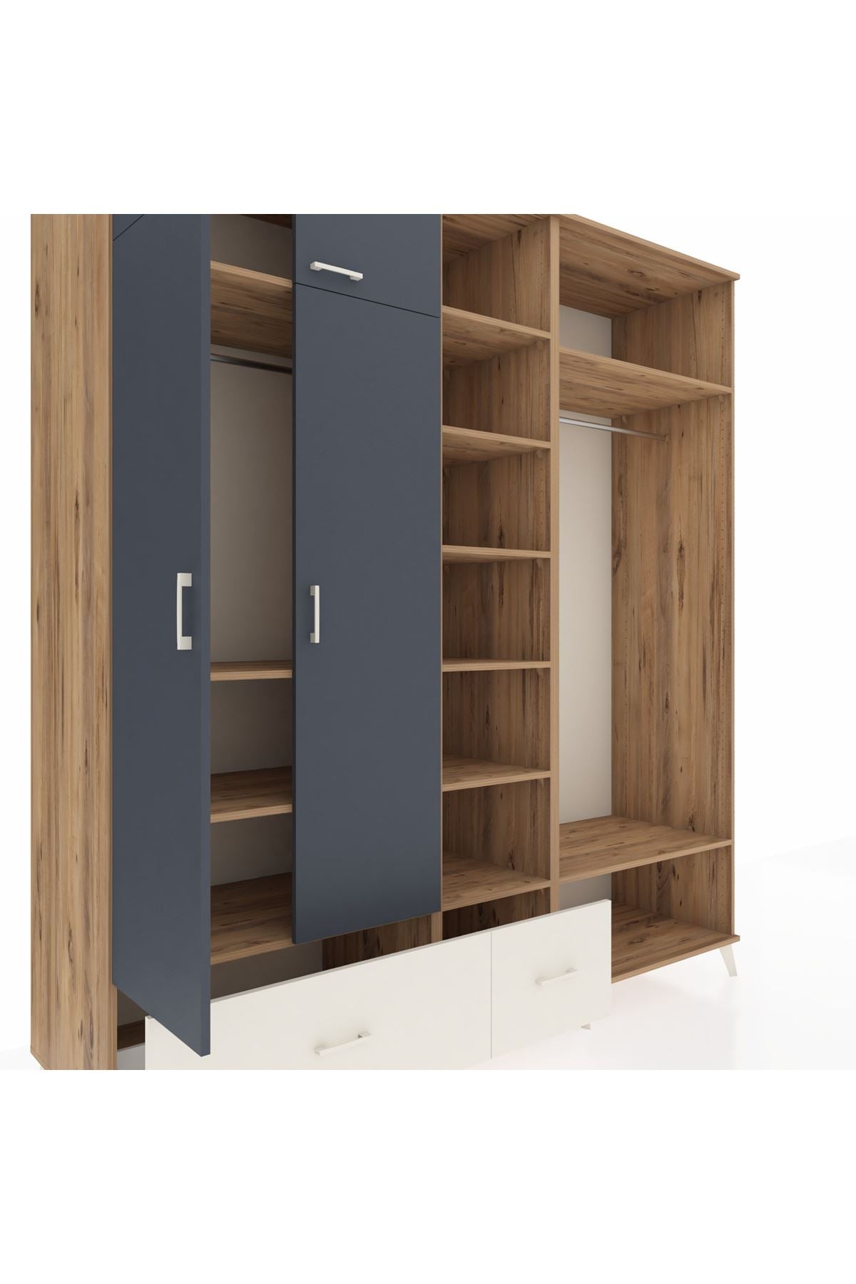Kronos Dolap 12 Raflı 2 Çekmeceli 2 Askılı 220x59x243 - S784M046V25C