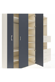 Kronos Dolap 12 Raflı 4 Çekmeceli Tek Askılı 220x59x243 - S784M047V07C
