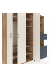 Kronos Dolap 12 Raflı 4 Çekmeceli Tek Askılı 220x59x243 - S784M047V23C