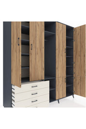 Kronos Dolap 14 Raflı 4 Çekmeceli Tek Askılı 220x59x243 - S784M048V10C