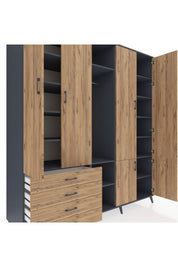 Kronos Dolap 14 Raflı 4 Çekmeceli Tek Askılı 220x59x243 - S784M048V12C