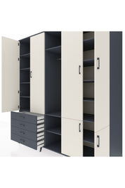 Kronos Dolap 14 Raflı 4 Çekmeceli Tek Askılı 220x59x243 - S784M048V14C