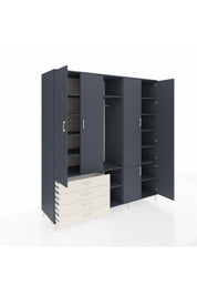 Kronos Dolap 14 Raflı 4 Çekmeceli Tek Askılı 220x59x243 - S784M048V16C