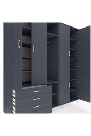 Kronos Dolap 14 Raflı 4 Çekmeceli Tek Askılı 220x59x243 - S784M048V17C