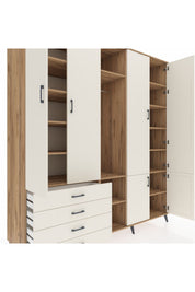 Kronos Dolap 14 Raflı 4 Çekmeceli Tek Askılı 220x59x243 - S784M048V22C