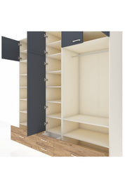 Kronos Dolap 18 Raflı 4 Çekmeceli Tek Askılı 220x59x243 - S784M050V09C