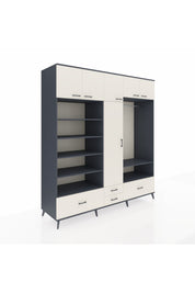 Kronos Dolap 18 Raflı 4 Çekmeceli Tek Askılı 220x59x243 - S784M050V13C