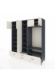 Kronos Dolap 18 Raflı 4 Çekmeceli Tek Askılı 220x59x243 - S784M050V13C