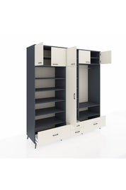 Kronos Dolap 18 Raflı 4 Çekmeceli Tek Askılı 220x59x243 - S784M050V13C
