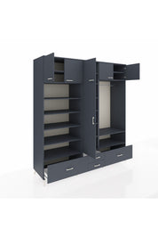 Kronos Dolap 18 Raflı 4 Çekmeceli Tek Askılı 220x59x243 - S784M050V17C