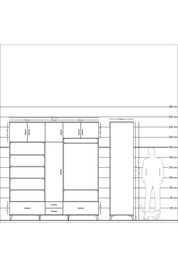 Kronos Dolap 18 Raflı 4 Çekmeceli Tek Askılı 220x59x243 - S784M050V26C