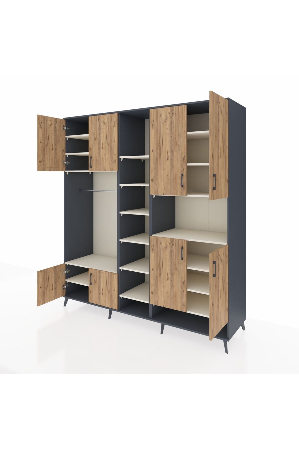Kronos Dolap 18 Raflı 8 Kapaklı Tek Askılı 220x59x243 - S784M051V10C