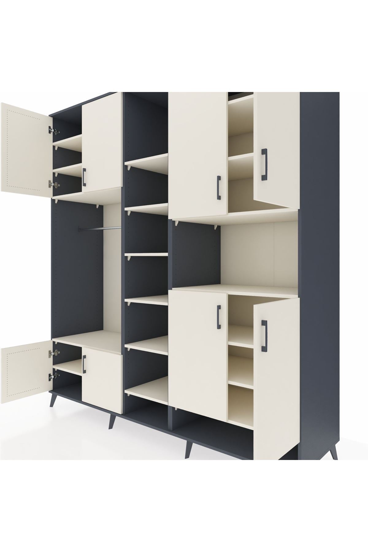 Kronos Dolap 18 Raflı 8 Kapaklı Tek Askılı 220x59x243 - S784M051V13C