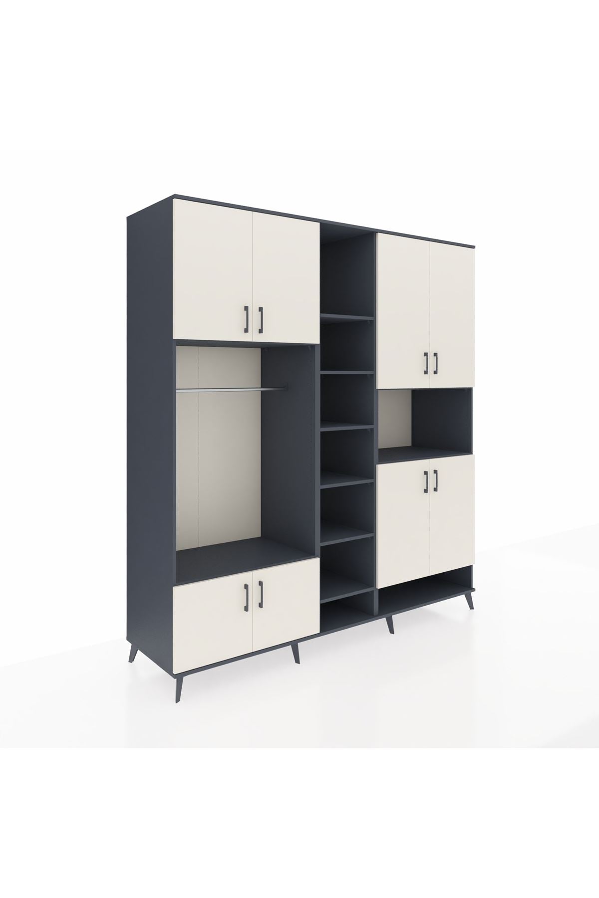 Kronos Dolap 18 Raflı 8 Kapaklı Tek Askılı 220x59x243 - S784M051V14C