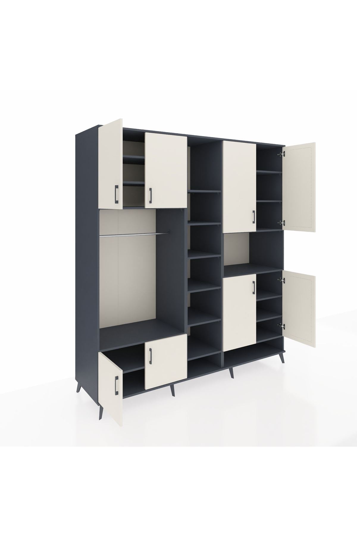 Kronos Dolap 18 Raflı 8 Kapaklı Tek Askılı 220x59x243 - S784M051V14C