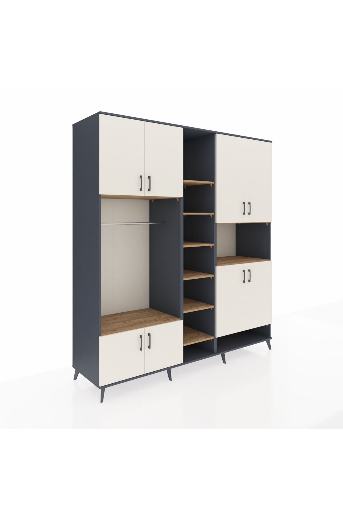 Kronos Dolap 18 Raflı 8 Kapaklı Tek Askılı 220x59x243 - S784M051V15C