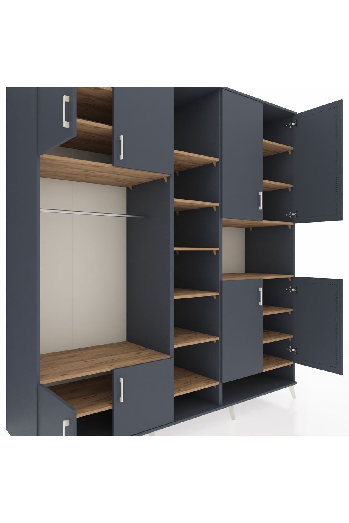 Kronos Dolap 18 Raflı 8 Kapaklı Tek Askılı 220x59x243 - S784M051V18C