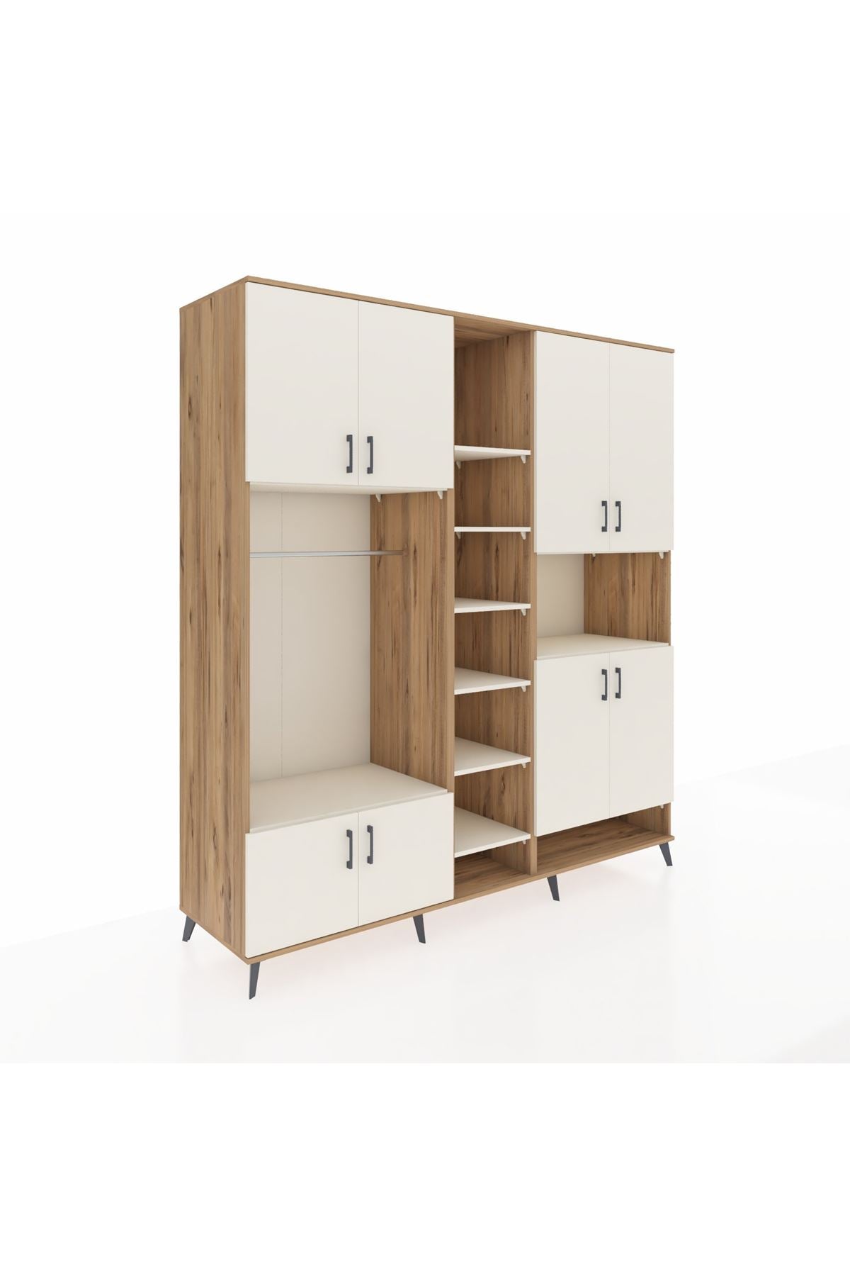 Kronos Dolap 18 Raflı 8 Kapaklı Tek Askılı 220x59x243 - S784M051V22C