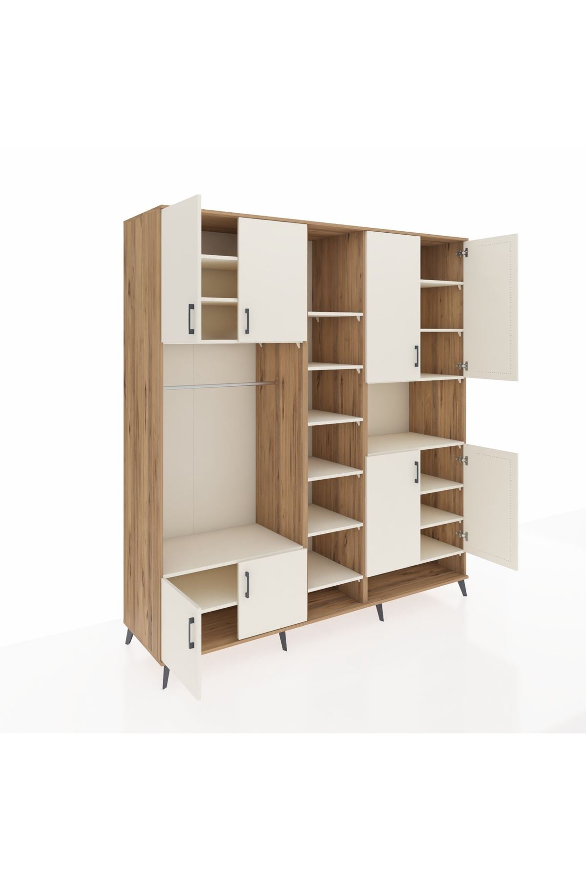 Kronos Dolap 18 Raflı 8 Kapaklı Tek Askılı 220x59x243 - S784M051V22C