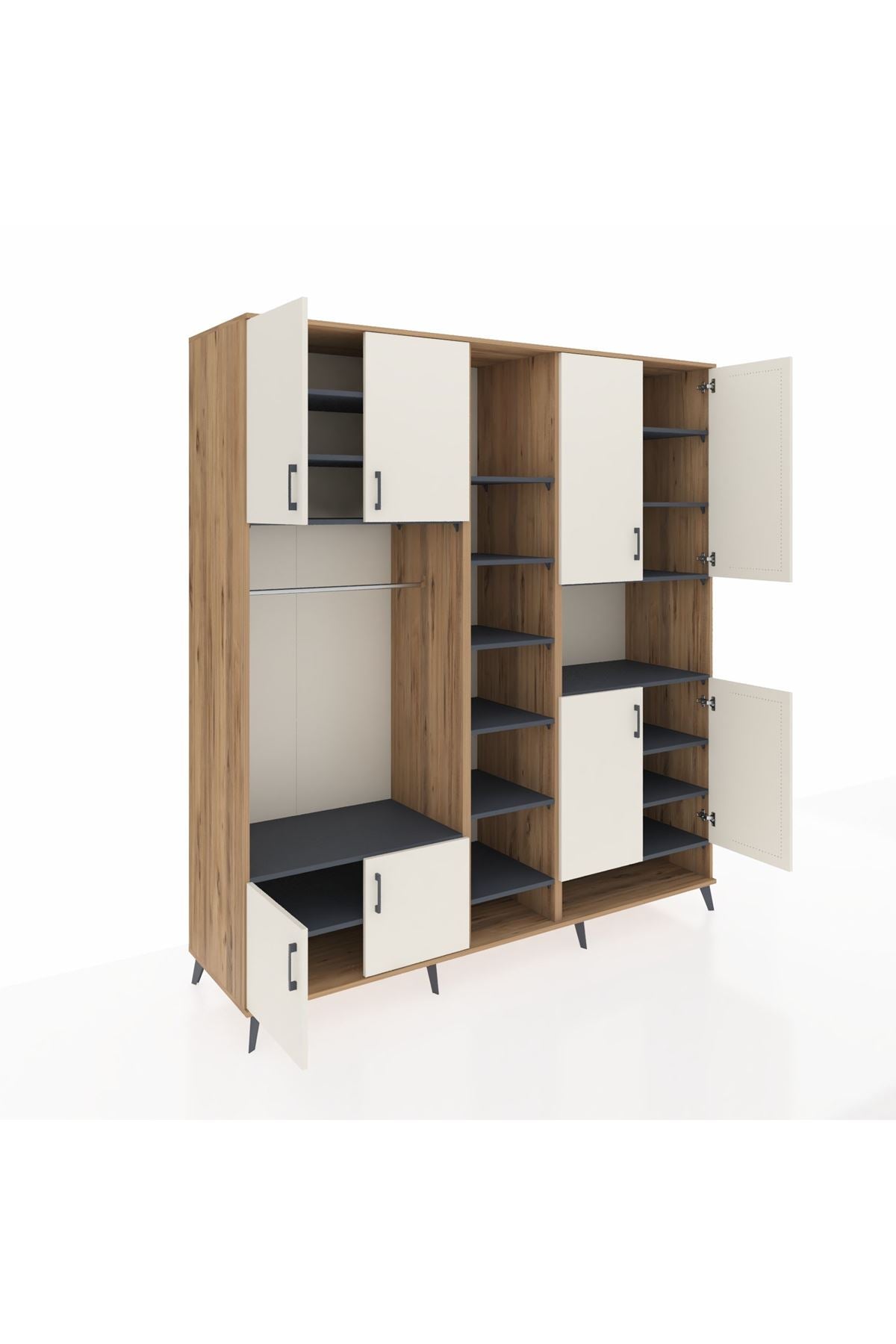 Kronos Dolap 18 Raflı 8 Kapaklı Tek Askılı 220x59x243 - S784M051V23C