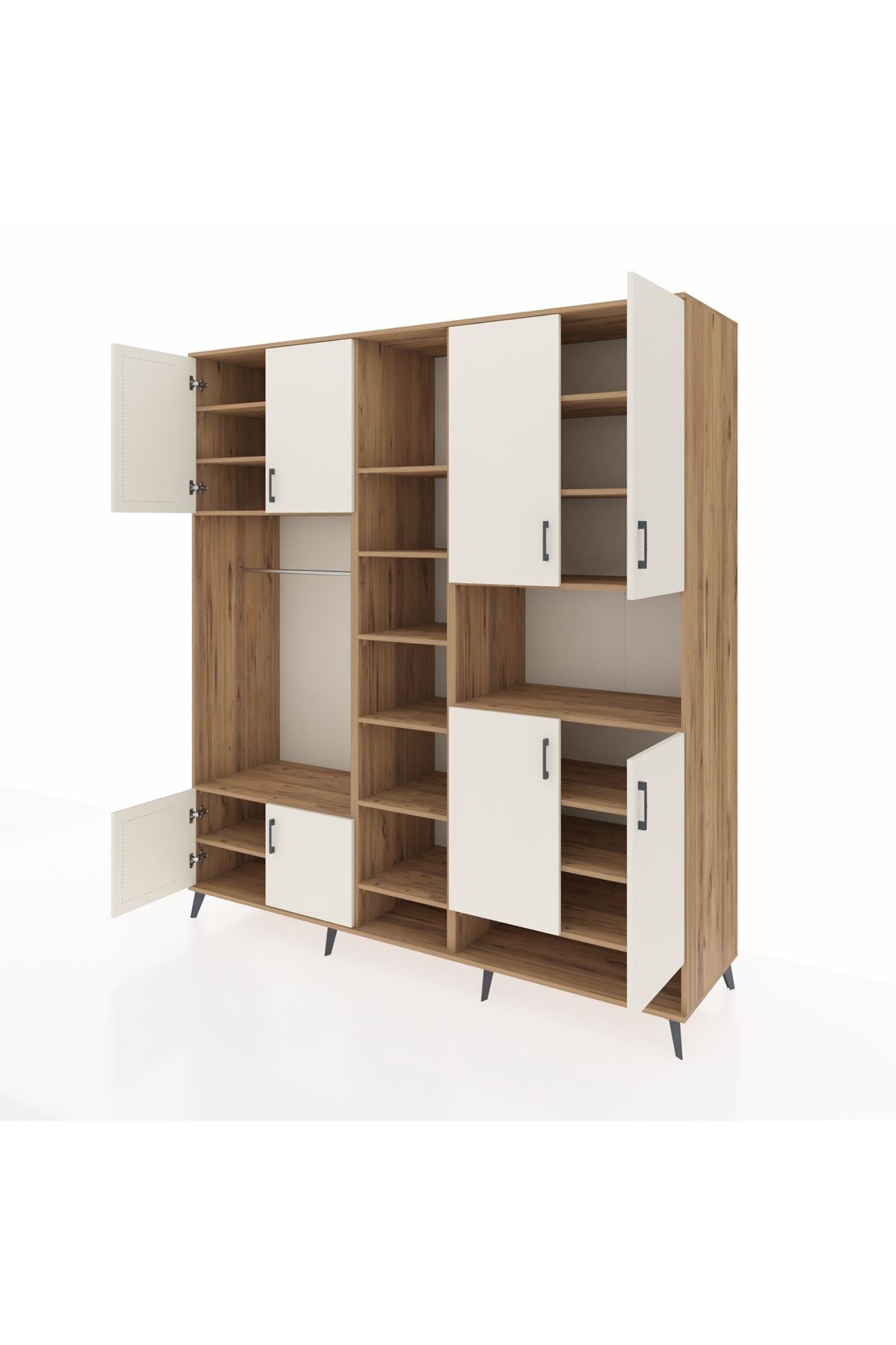 Kronos Dolap 18 Raflı 8 Kapaklı Tek Askılı 220x59x243 - S784M051V24C