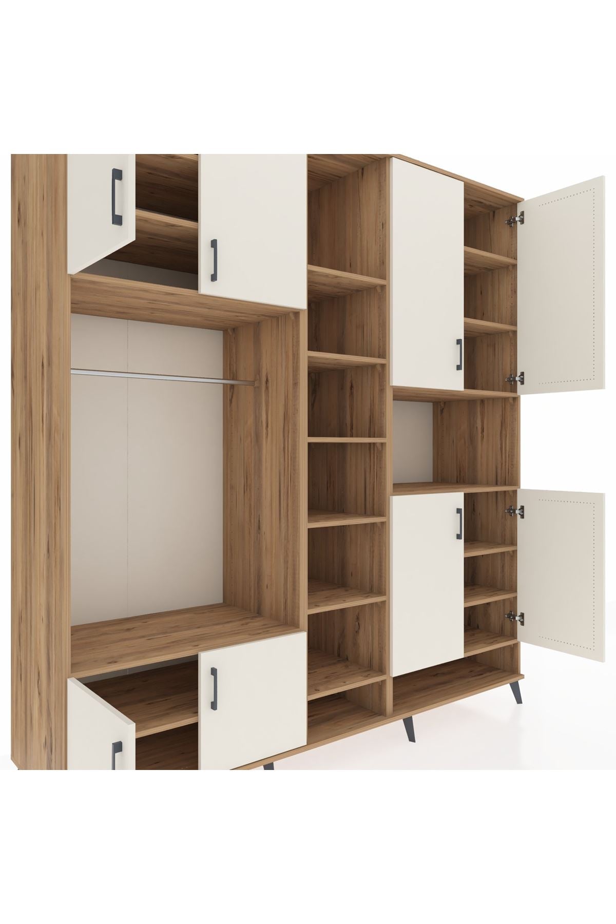 Kronos Dolap 18 Raflı 8 Kapaklı Tek Askılı 220x59x243 - S784M051V24C