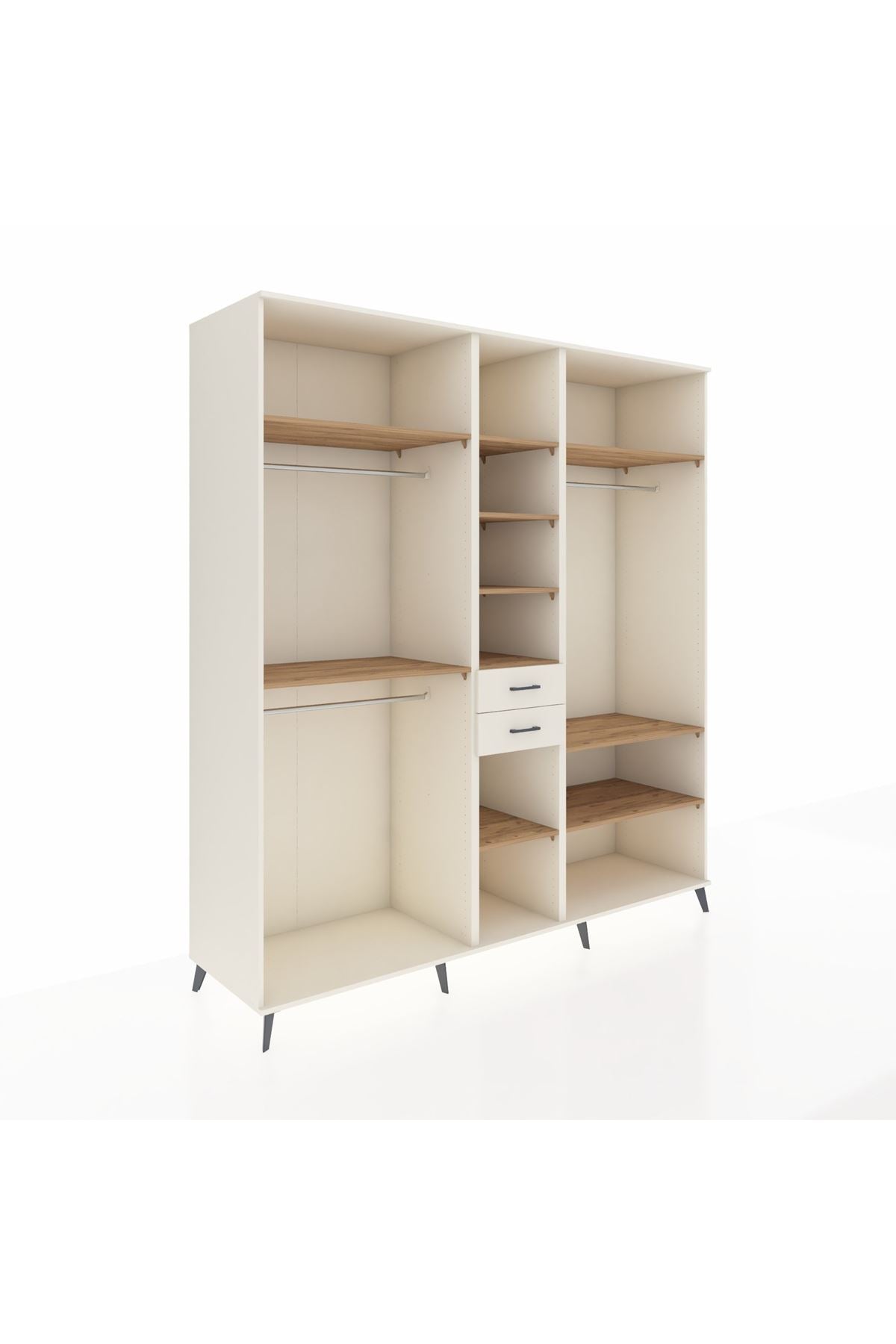 Kronos Dolap 10 Raflı 2 Çekmeceli 3 Askılı 220x59x243 - S784M052V01C
