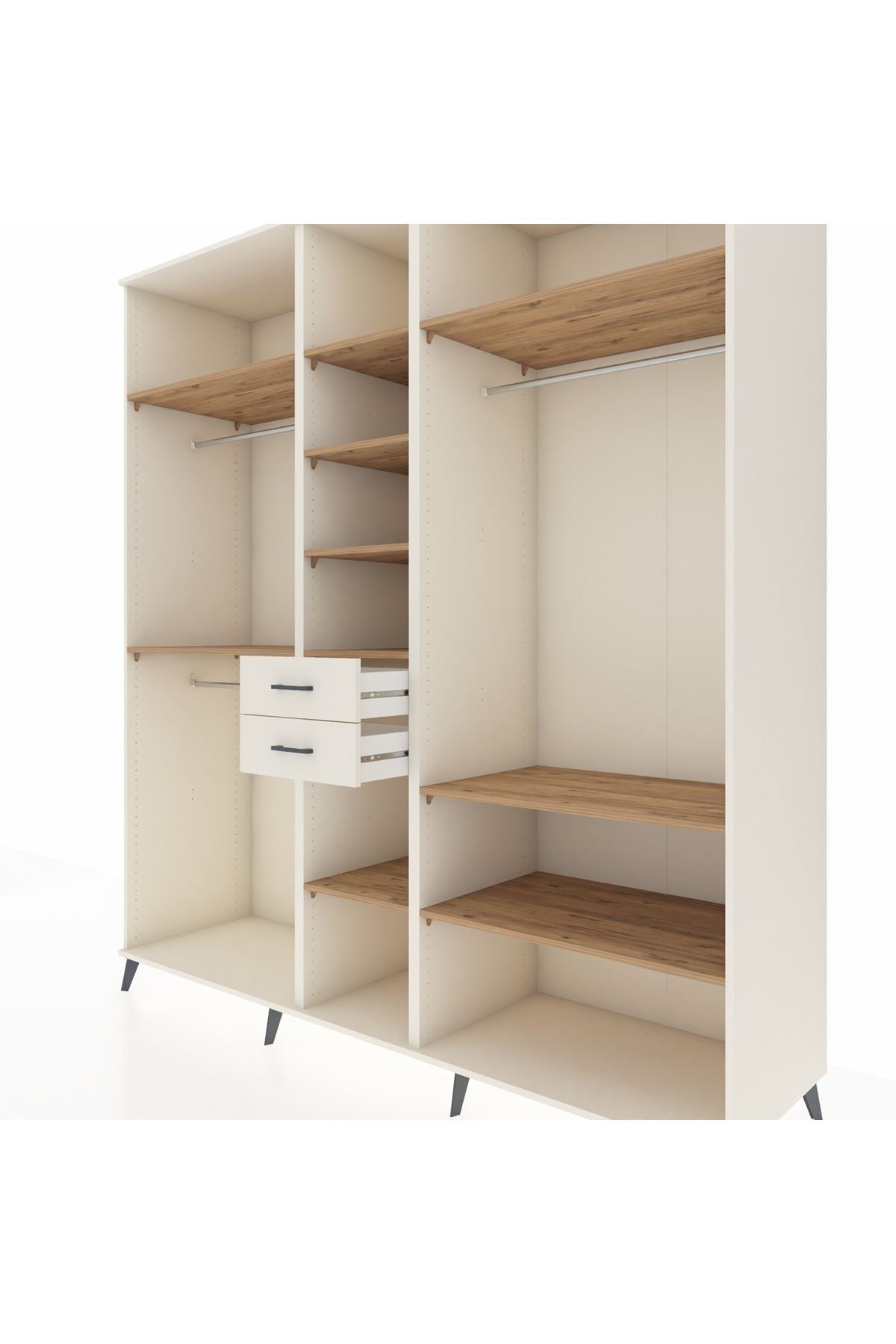 Kronos Dolap 10 Raflı 2 Çekmeceli 3 Askılı 220x59x243 - S784M052V01C