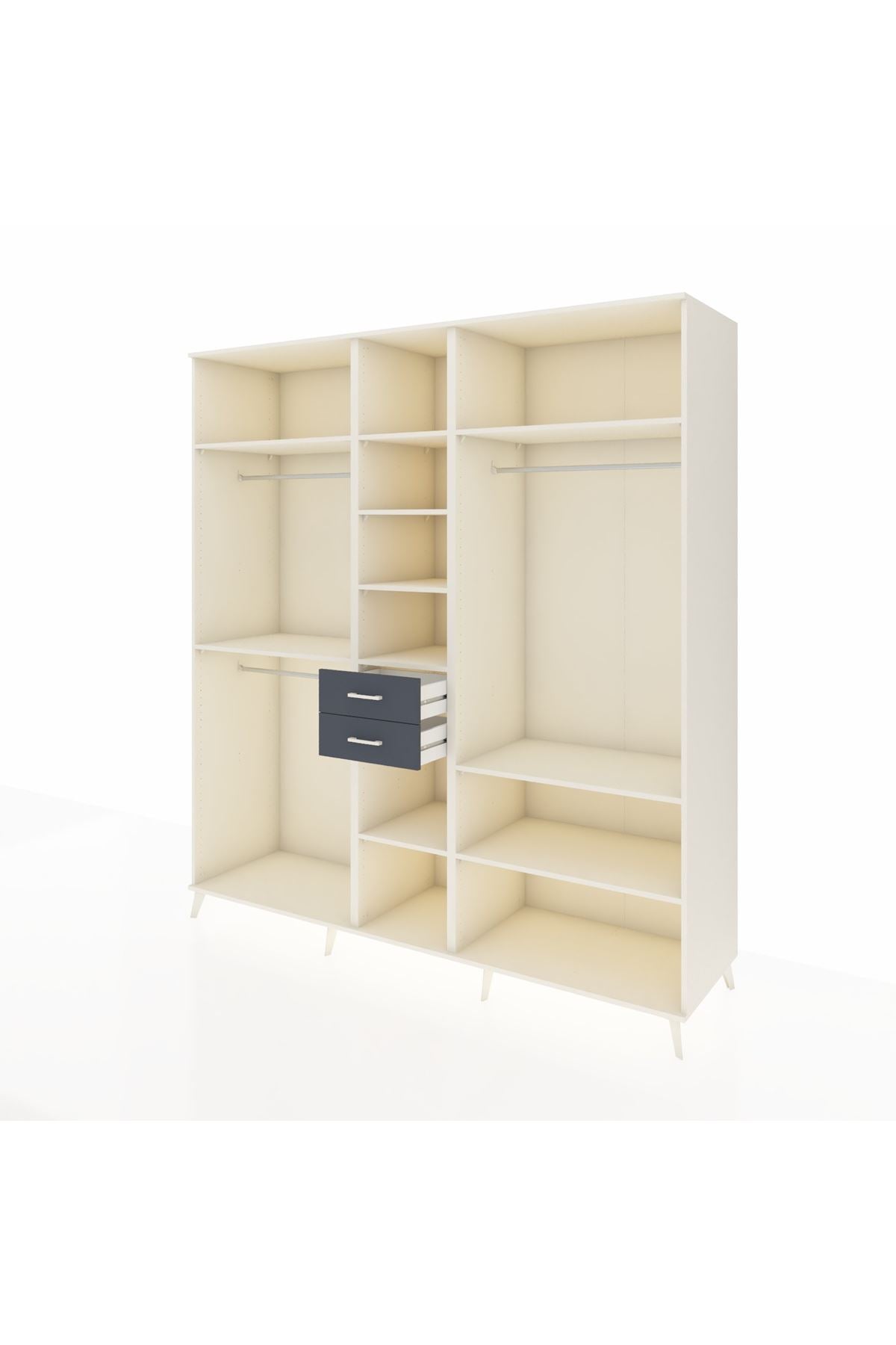 Kronos Dolap 10 Raflı 2 Çekmeceli 3 Askılı 220x59x243 - S784M052V05C